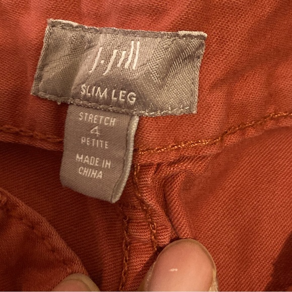 J. Jill Orange Authentic Fit / Slim Leg Pants Women Size 4 petite - Picture 2 of 4